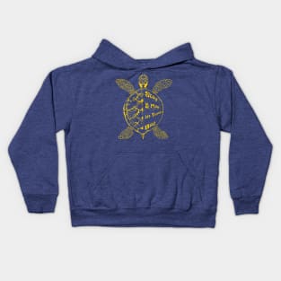 Stay and Play in Turtle Bay North Shore Oahu Hawaii loggerhead turtle catchin waves on sunny daze Kids Hoodie